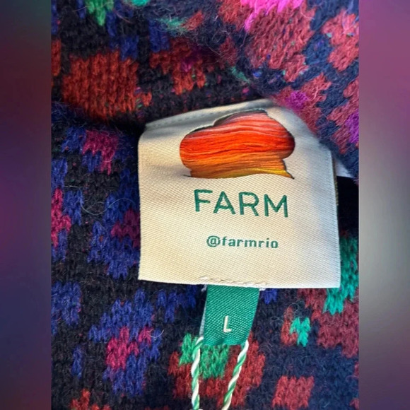 NWT Farm Rio Leopard Print  Long Sleeve Turtle Neck Sweater Midi Dress L - Picture 7 of 9